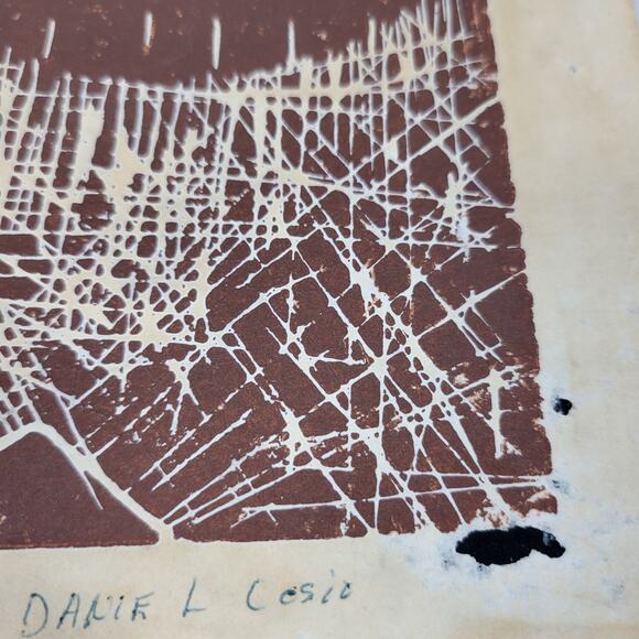 VTG Jesus Christ Crucifix Abstract Art Brown Daniel Cesio Expressionist Original - Picture 16 of 16